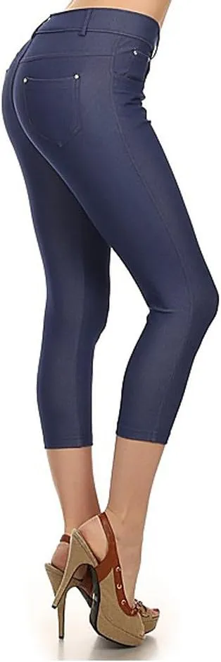 YELETE New Women's Stretchy Skinny Jeggings Shorts & Capri Pull On Style Trends SNJ