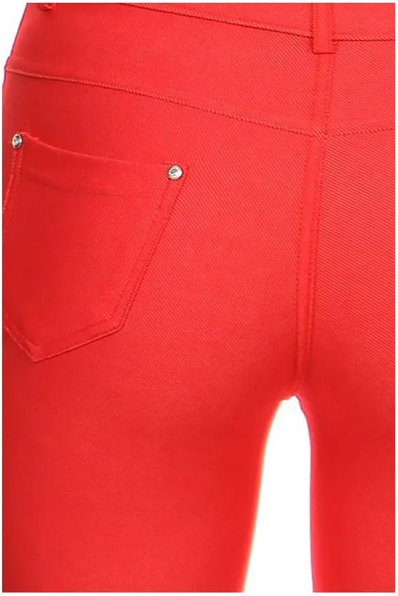 YELETE New Women's Stretchy Skinny Jeggings Shorts & Capri Pull On Style Trends SNJ