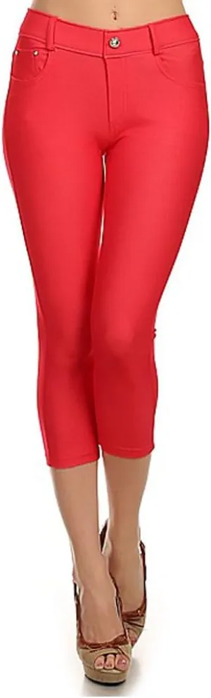 YELETE New Women's Stretchy Skinny Jeggings Shorts & Capri Pull On Style Trends SNJ