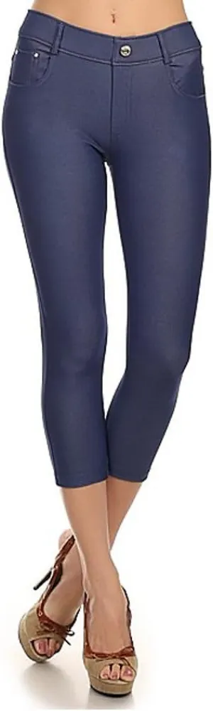 YELETE New Women's Stretchy Skinny Jeggings Shorts & Capri Pull On Style Trends SNJ