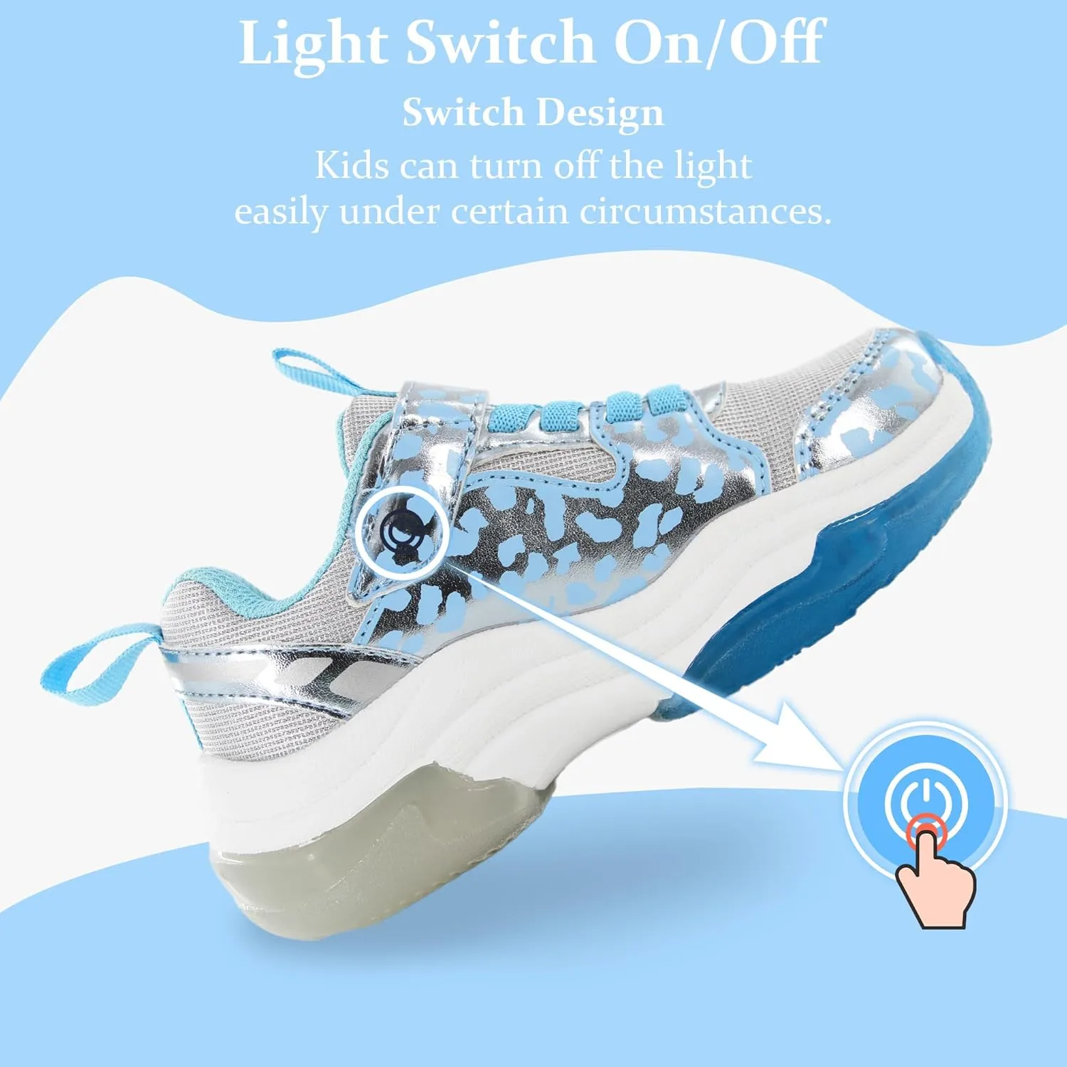 YESKIS Kids Boys Girls Light Up Shoes Lightweight Mesh Breathable Led Flashing FutuVibe Running Sneakers for Little Kid and Big Kid