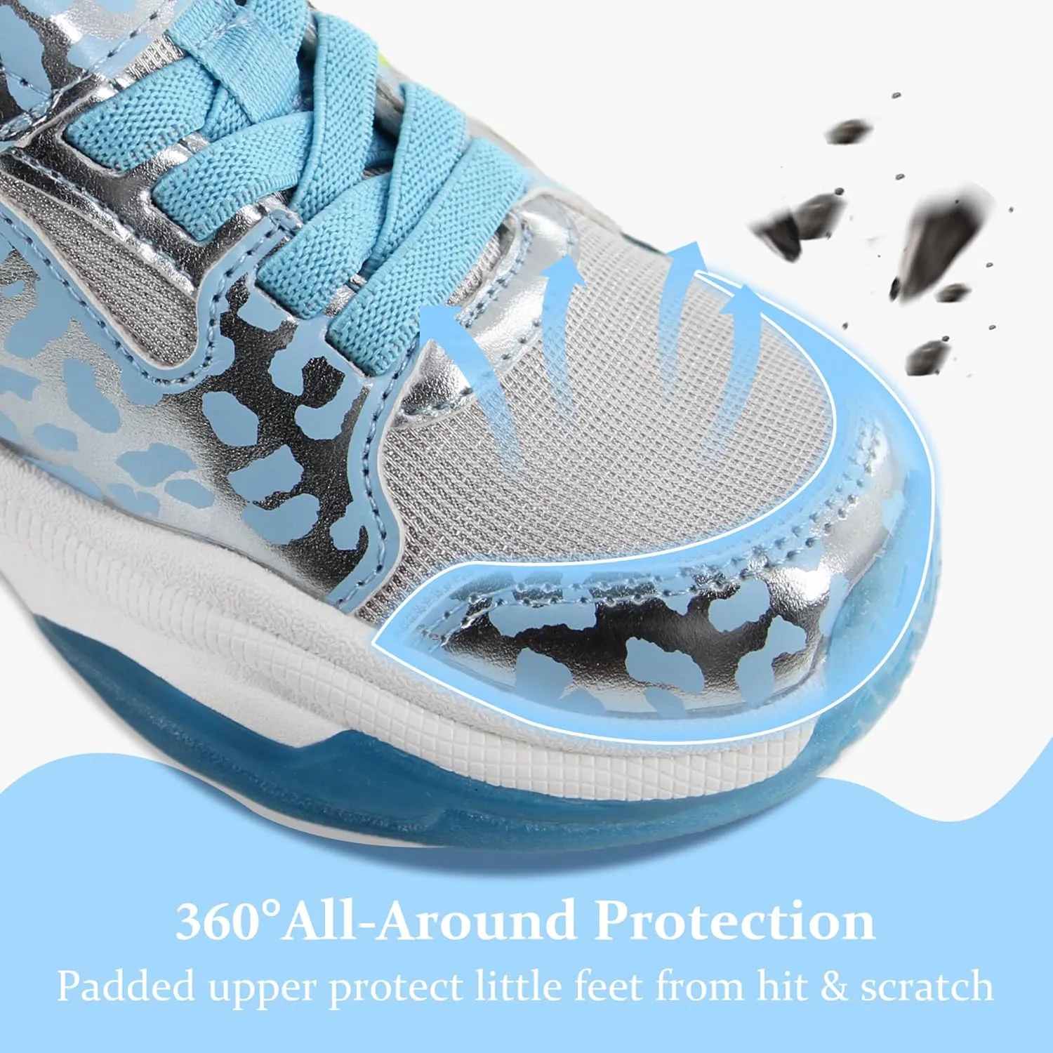 YESKIS Kids Boys Girls Light Up Shoes Lightweight Mesh Breathable Led Flashing FutuVibe Running Sneakers for Little Kid and Big Kid
