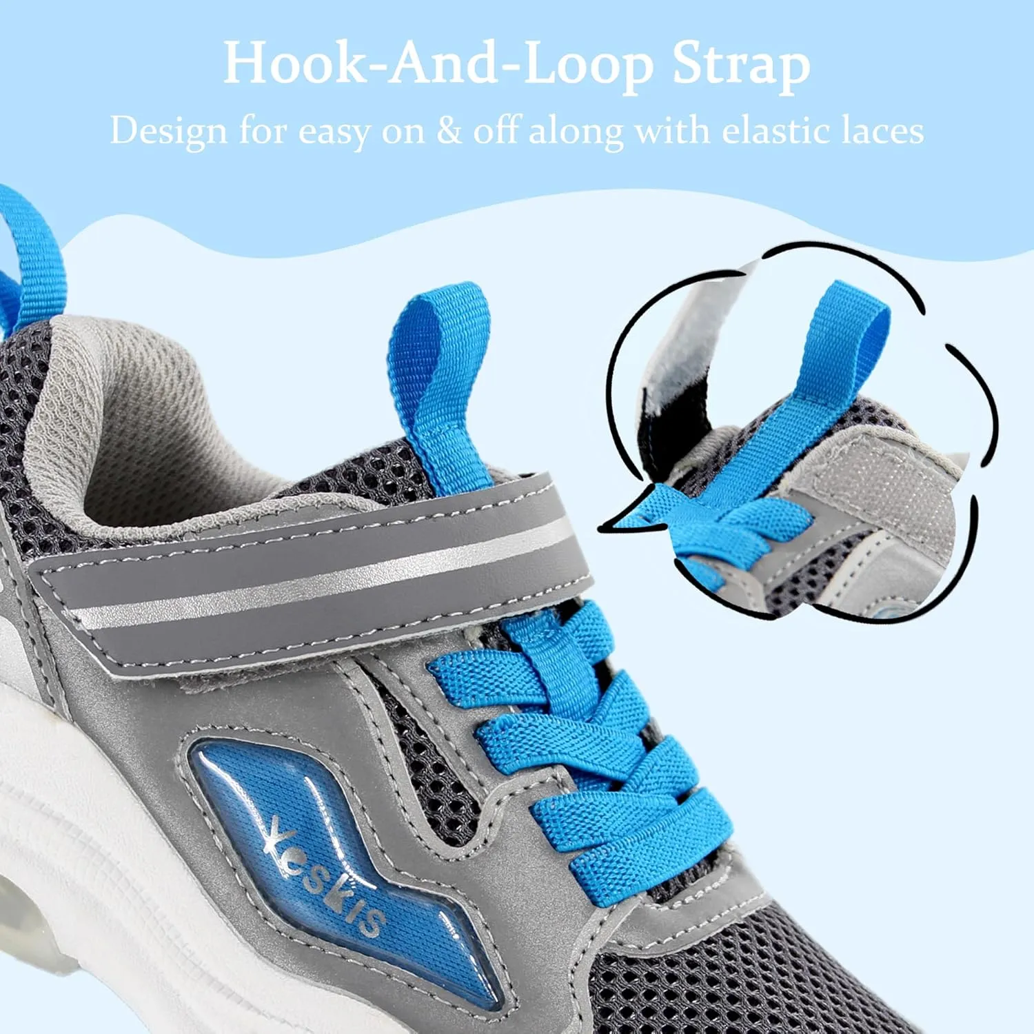 YESKIS Kids Boys Girls Light Up Shoes Lightweight Mesh Breathable Led Flashing FutuVibe Running Sneakers for Little Kid and Big Kid