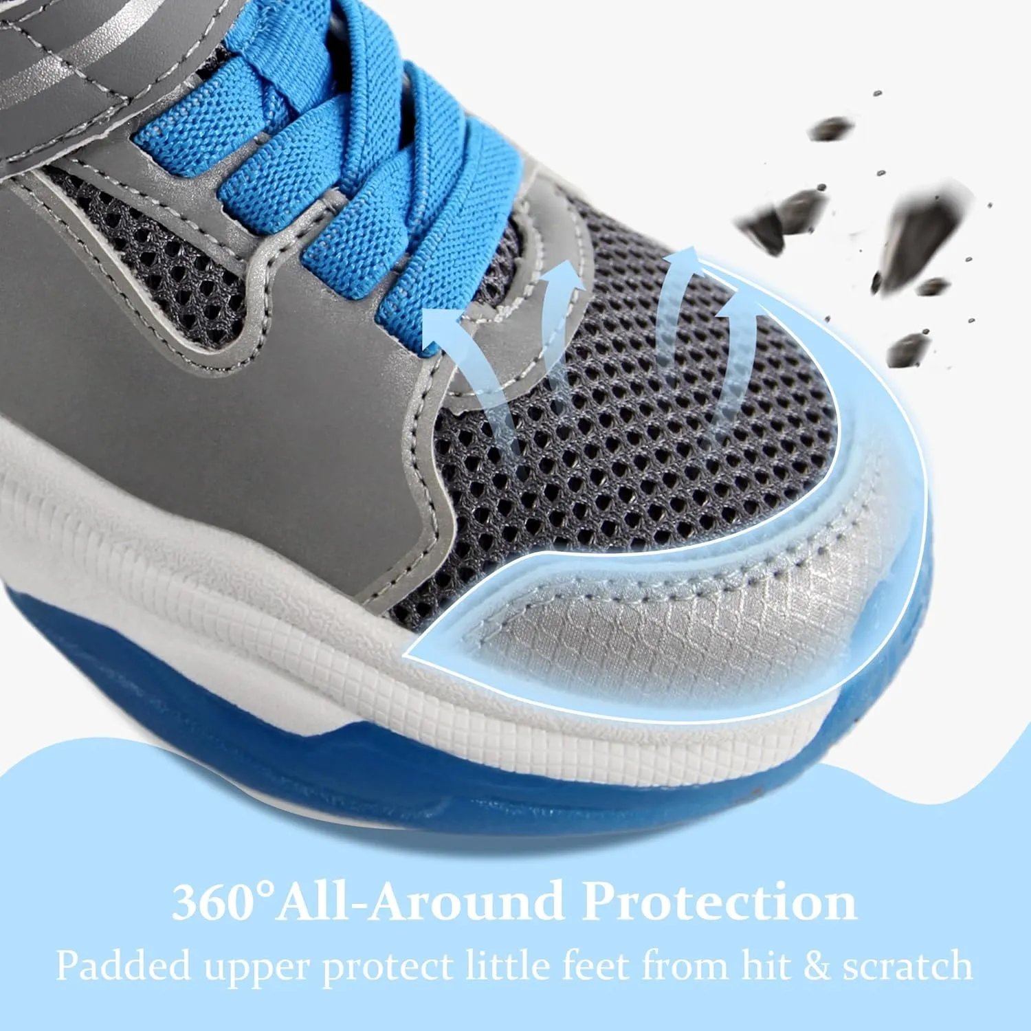 YESKIS Kids Boys Girls Light Up Shoes Lightweight Mesh Breathable Led Flashing FutuVibe Running Sneakers for Little Kid and Big Kid