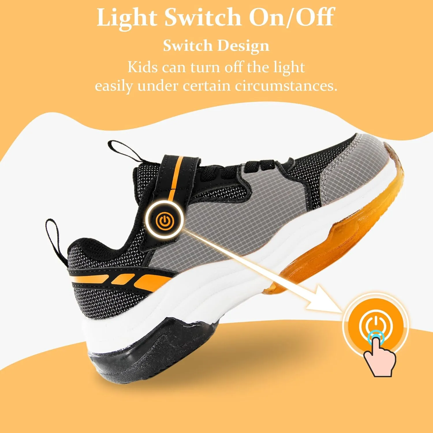 YESKIS Kids Boys Girls Light Up Shoes Lightweight Mesh Breathable Led Flashing FutuVibe Running Sneakers for Little Kid and Big Kid