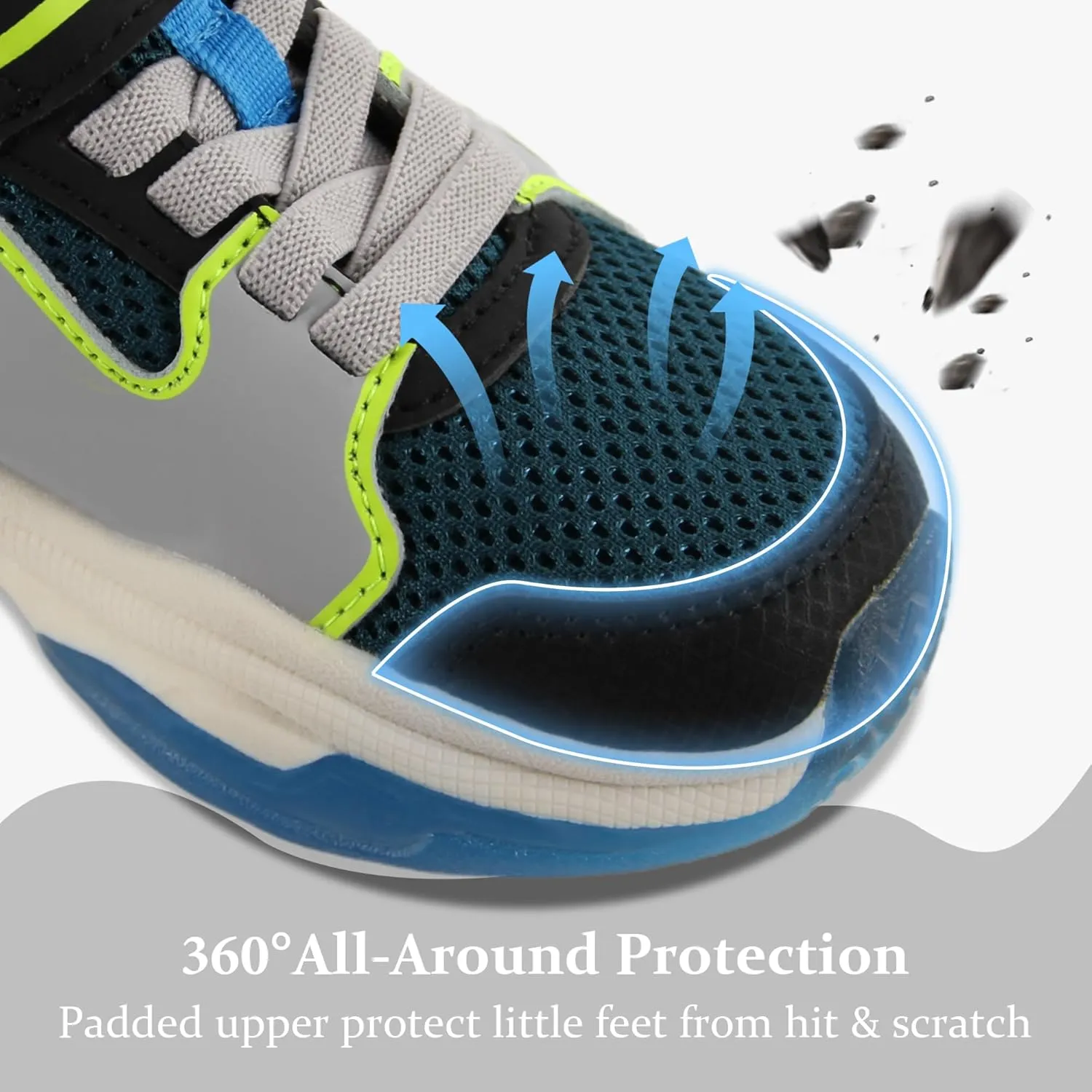 YESKIS Kids Boys Girls Light Up Shoes Lightweight Mesh Breathable Led Flashing FutuVibe Running Sneakers for Little Kid and Big Kid