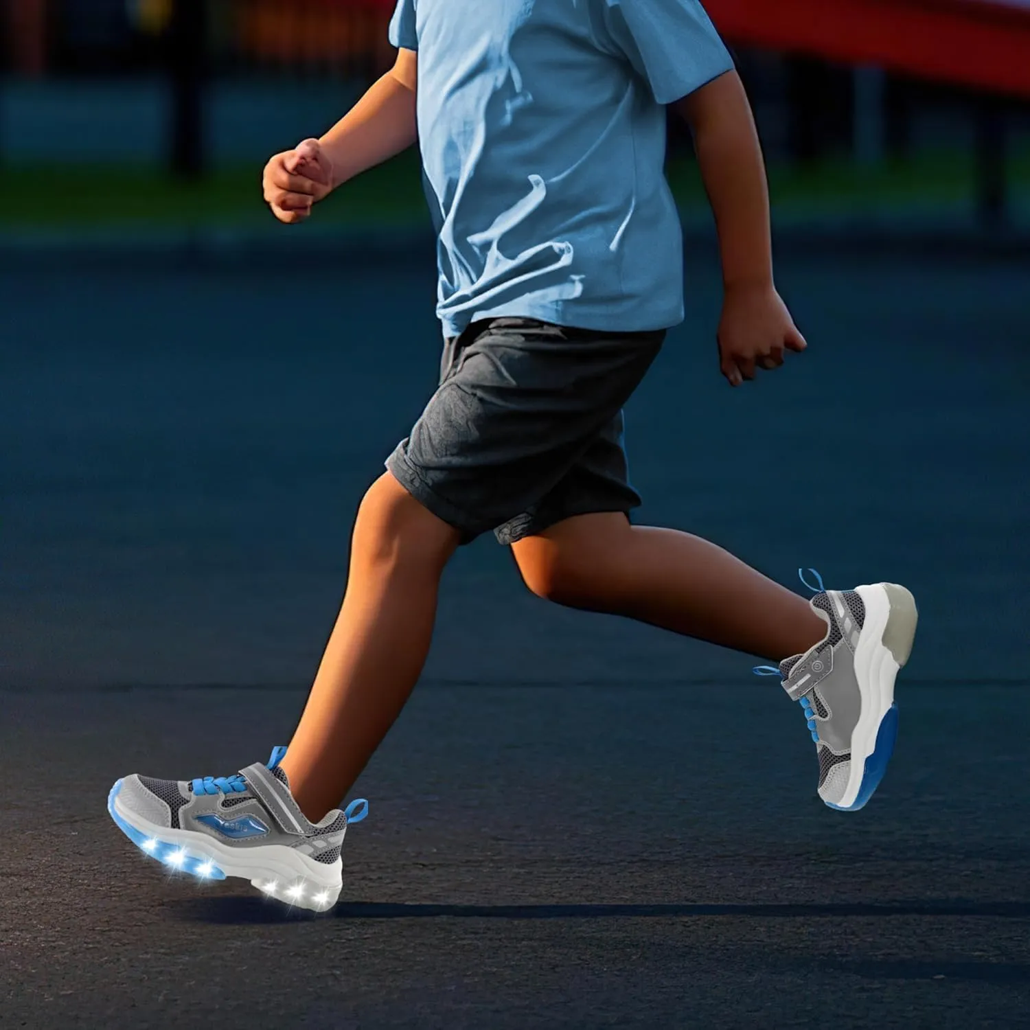 YESKIS Kids Boys Girls Light Up Shoes Lightweight Mesh Breathable Led Flashing FutuVibe Running Sneakers for Little Kid and Big Kid