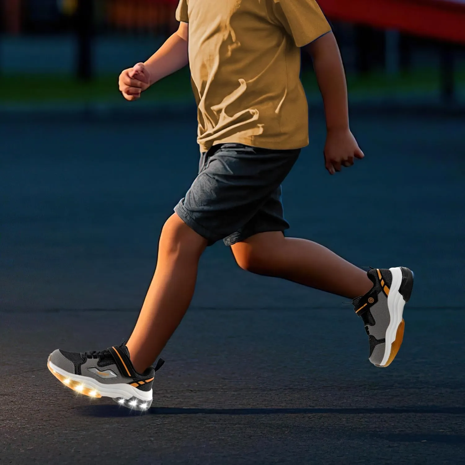 YESKIS Kids Boys Girls Light Up Shoes Lightweight Mesh Breathable Led Flashing FutuVibe Running Sneakers for Little Kid and Big Kid
