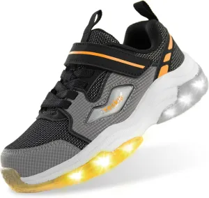 YESKIS Kids Boys Girls Light Up Shoes Lightweight Mesh Breathable Led Flashing FutuVibe Running Sneakers for Little Kid and Big Kid