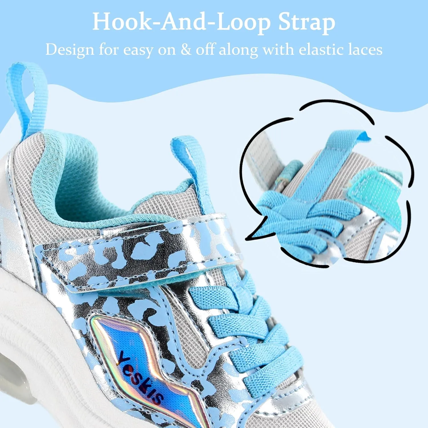 YESKIS Kids Boys Girls Light Up Shoes Lightweight Mesh Breathable Led Flashing FutuVibe Running Sneakers for Little Kid and Big Kid