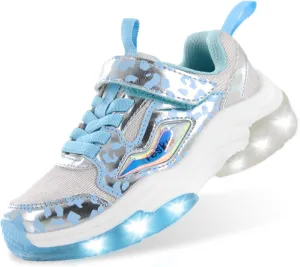 YESKIS Kids Boys Girls Light Up Shoes Lightweight Mesh Breathable Led Flashing FutuVibe Running Sneakers for Little Kid and Big Kid