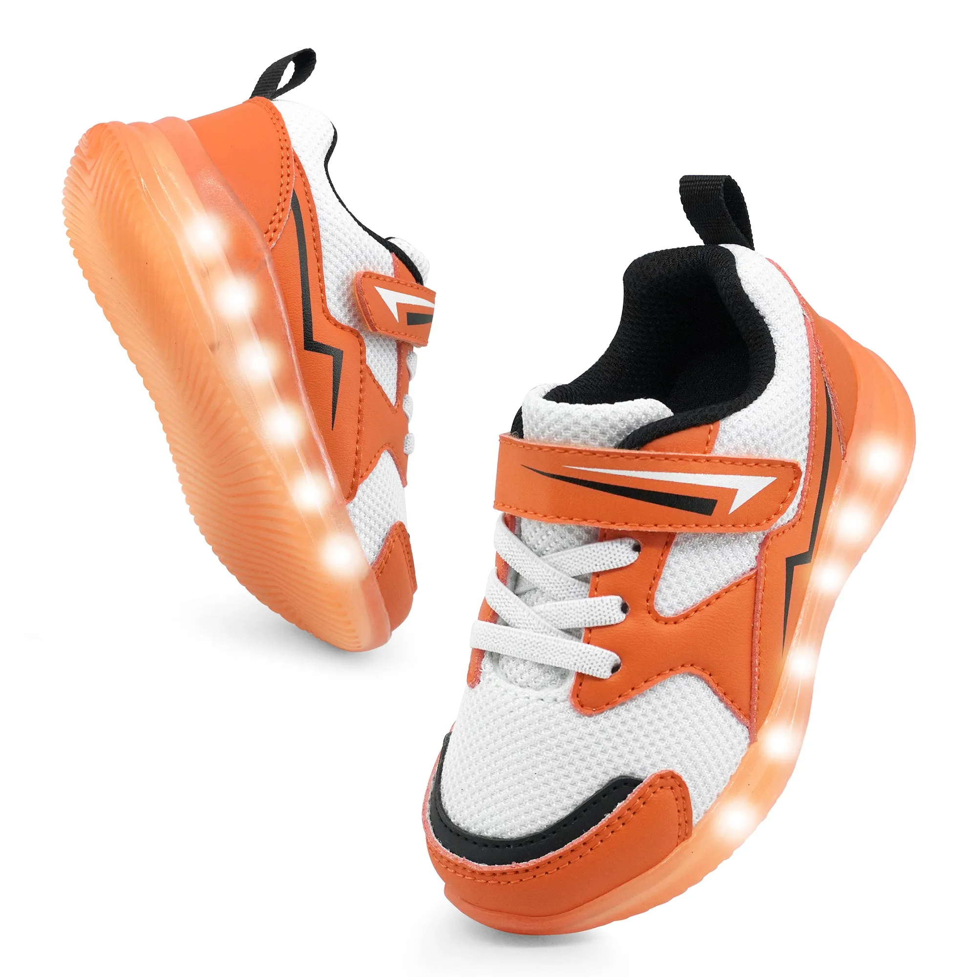 YESKIS Toddler Boys Light Up Shoes Orange
