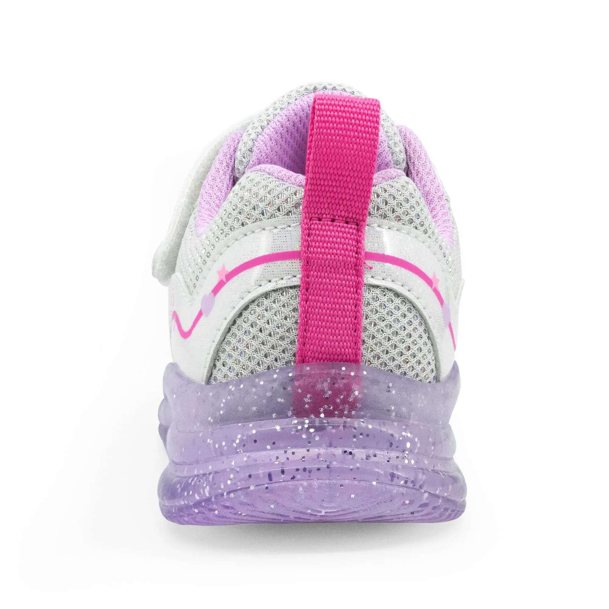 YESKIS Toddler Girls Light Up Shoes Silver