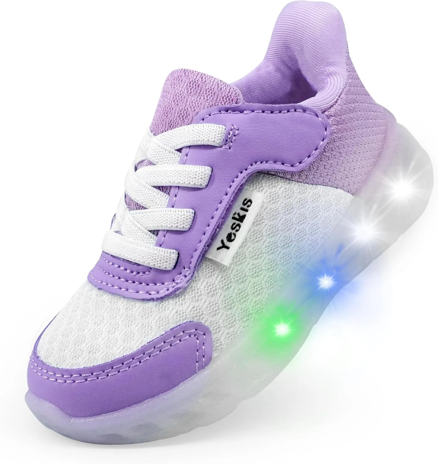 YESKIS Toddler Light Up Shoes Boys Girls Lightweight Breathable Mesh Non-Slip Running Sneakers for Toddler and Little Kid