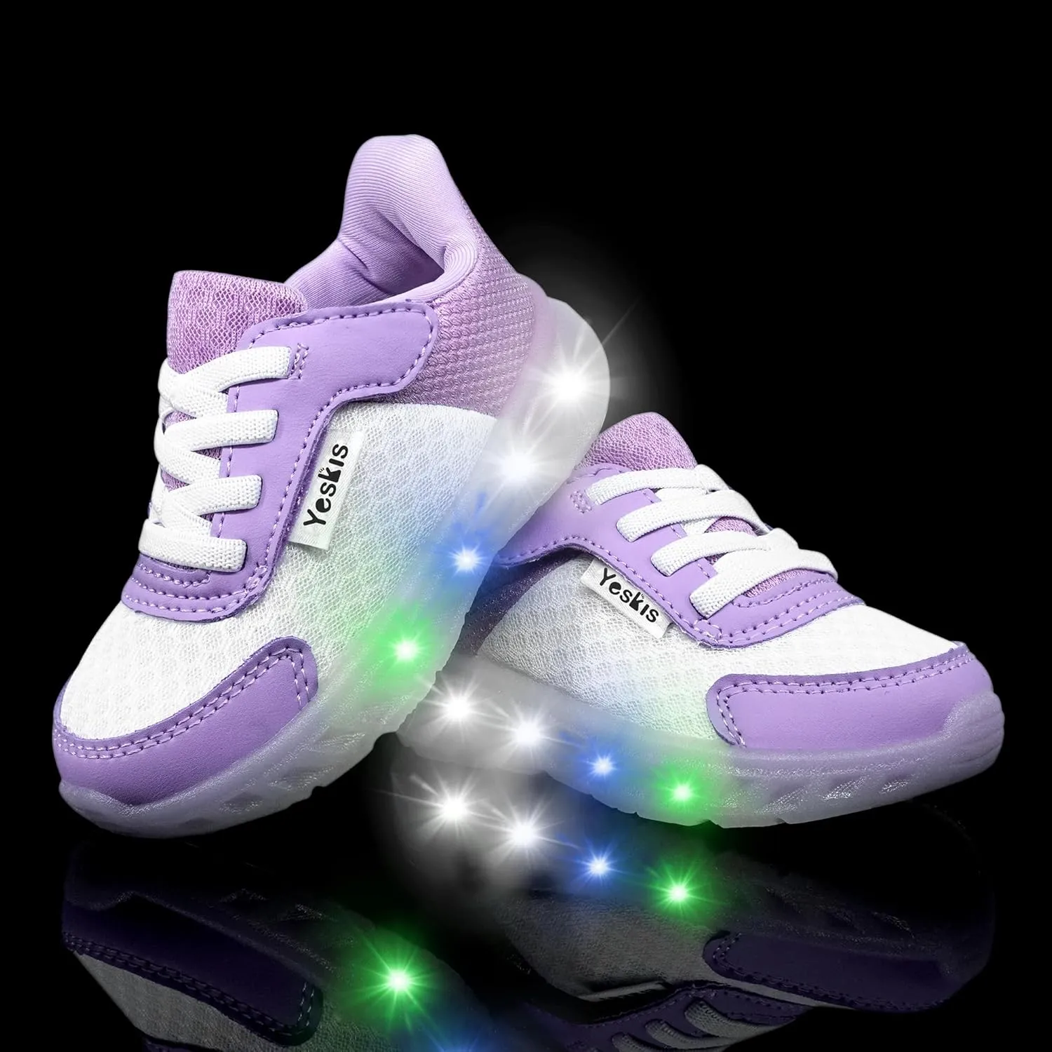 YESKIS Toddler Light Up Shoes Boys Girls Lightweight Breathable Mesh Non-Slip Running Sneakers for Toddler and Little Kid