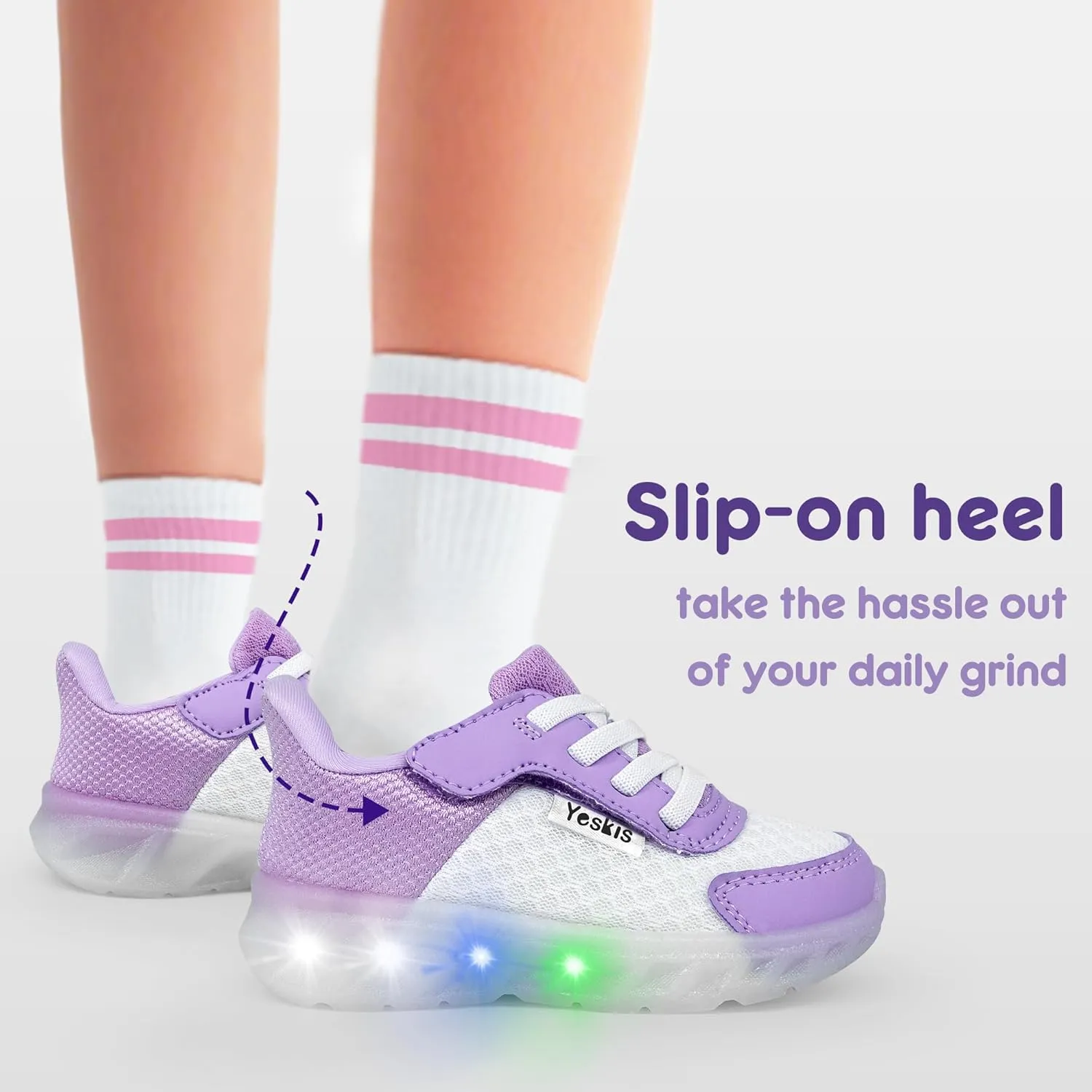 YESKIS Toddler Light Up Shoes Boys Girls Lightweight Breathable Mesh Non-Slip Running Sneakers for Toddler and Little Kid
