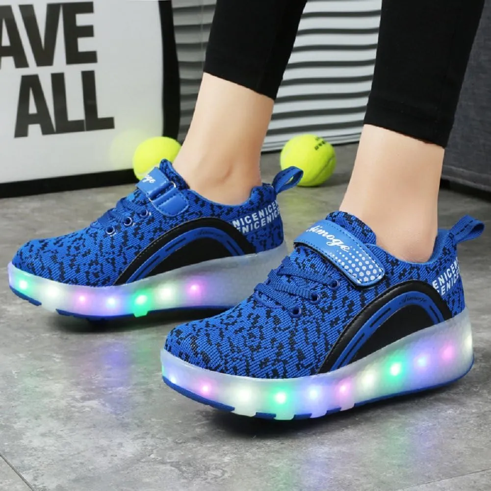 Ylllu Kids LED Roller Skate Shoes with Single Wheel Light up Roller Shoes Gift for Girls Boys Children