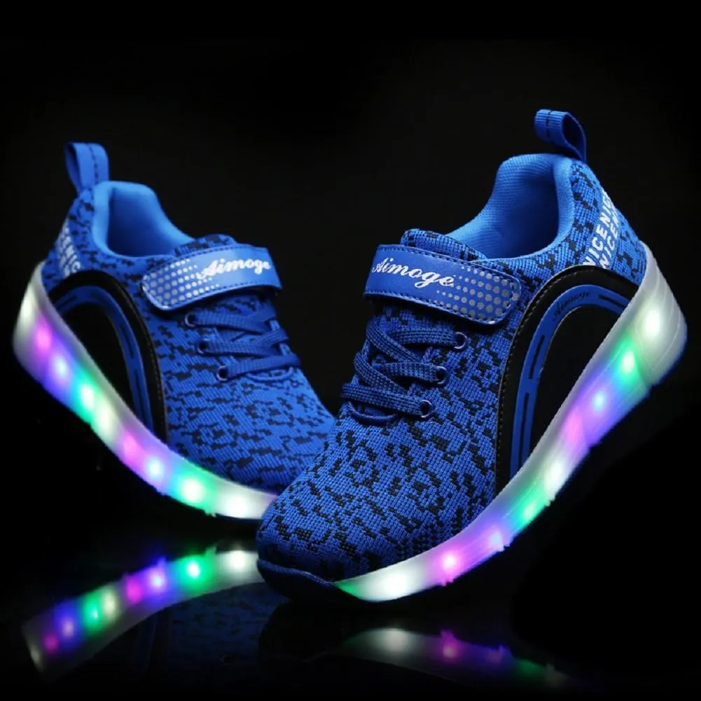 Ylllu Kids LED Roller Skate Shoes with Single Wheel Light up Roller Shoes Gift for Girls Boys Children