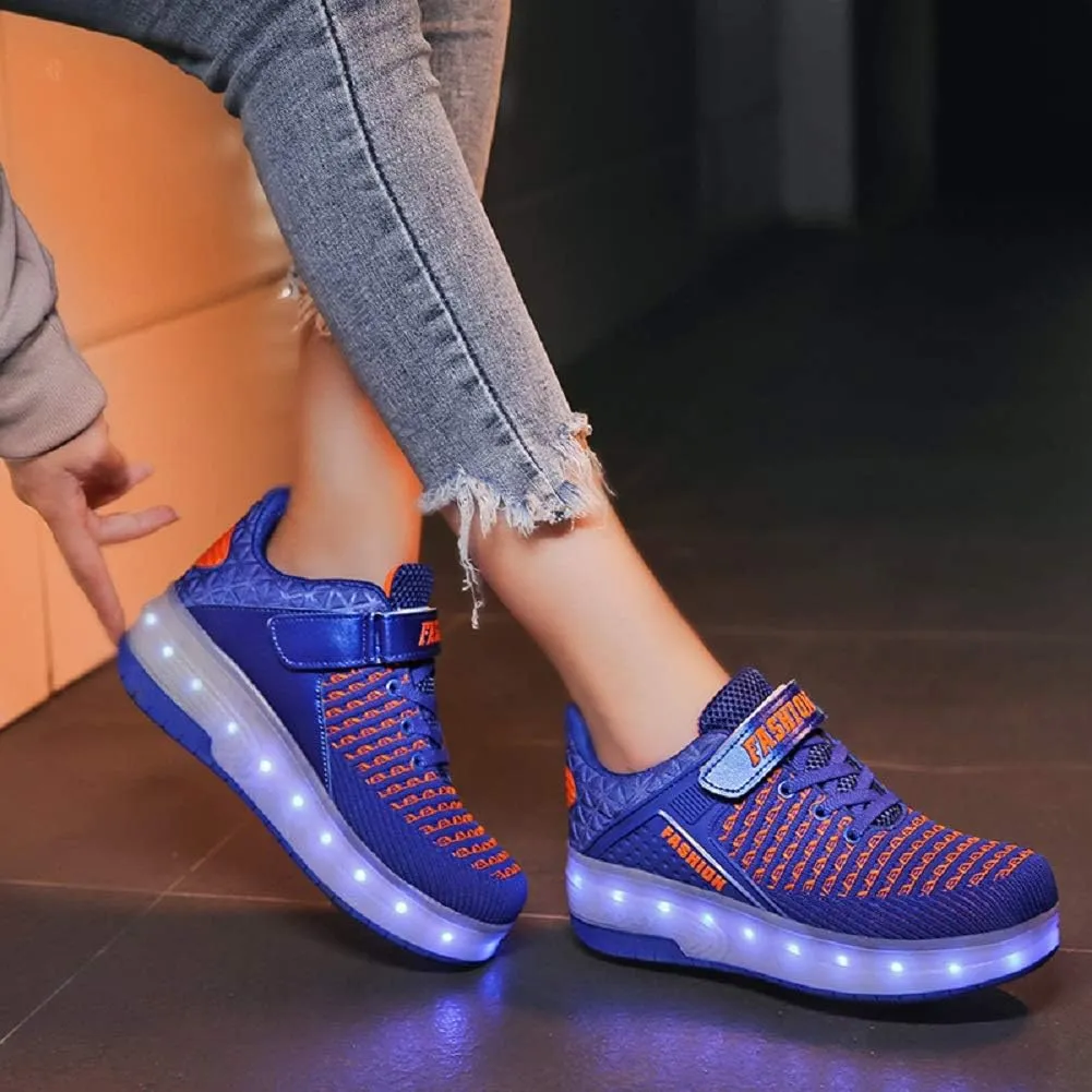 Ylllu Kids LED Roller Skate Shoes with Single Wheel Light up Roller Shoes Gift for Girls Boys Children