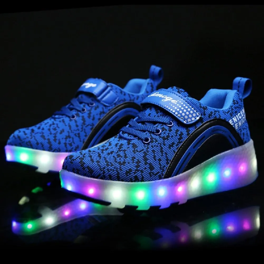 Ylllu Kids LED Roller Skate Shoes with Single Wheel Light up Roller Shoes Gift for Girls Boys Children