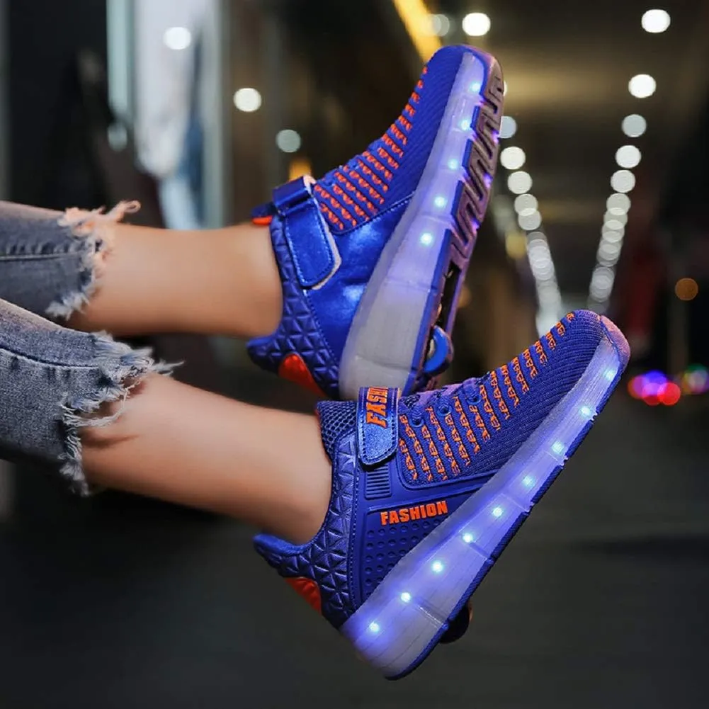 Ylllu Kids LED Roller Skate Shoes with Single Wheel Light up Roller Shoes Gift for Girls Boys Children