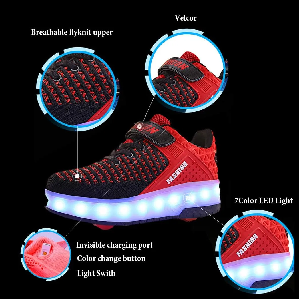 Ylllu Kids LED Roller Skate Shoes with Single Wheel Light up Roller Shoes Gift for Girls Boys Children