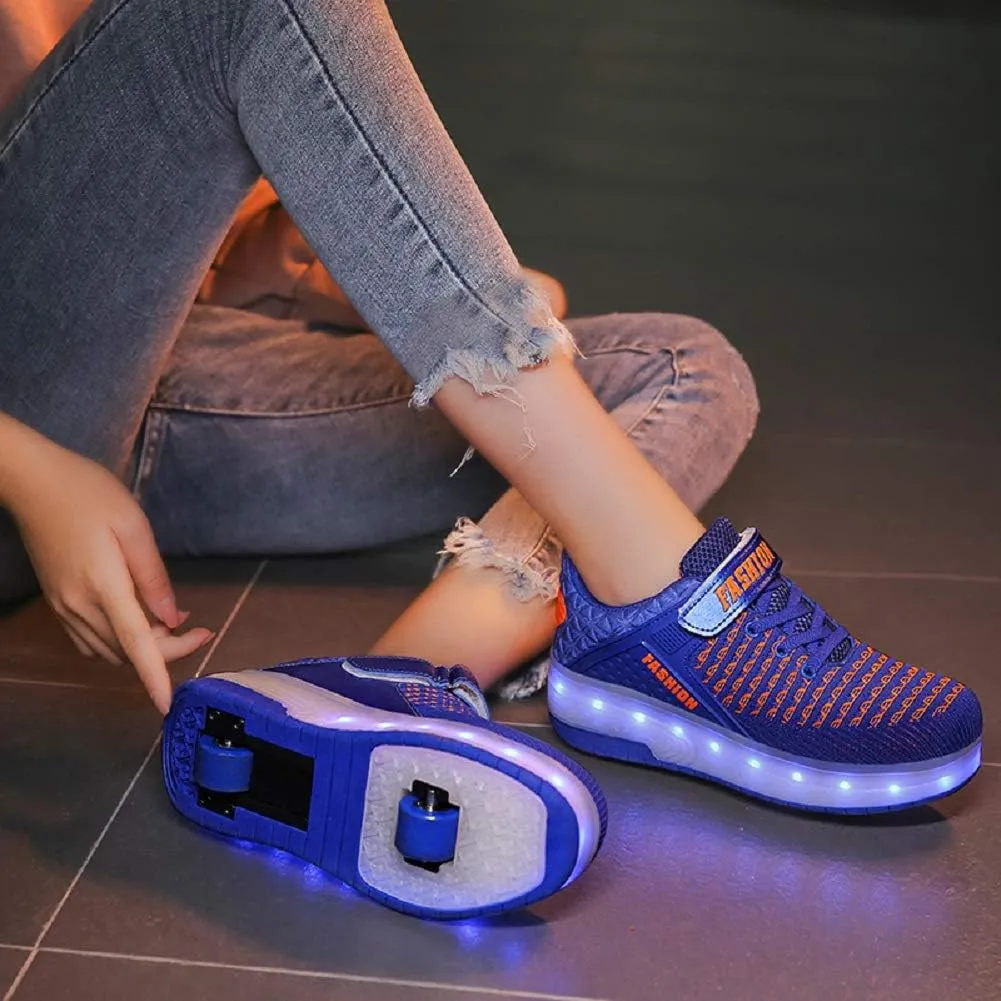 Ylllu Kids LED Roller Skate Shoes with Single Wheel Light up Roller Shoes Gift for Girls Boys Children