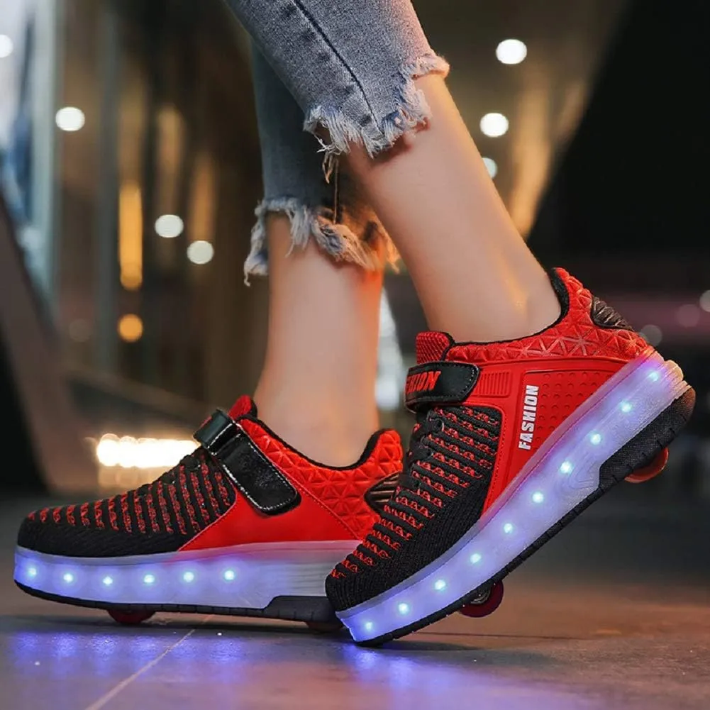 Ylllu Kids LED Roller Skate Shoes with Single Wheel Light up Roller Shoes Gift for Girls Boys Children