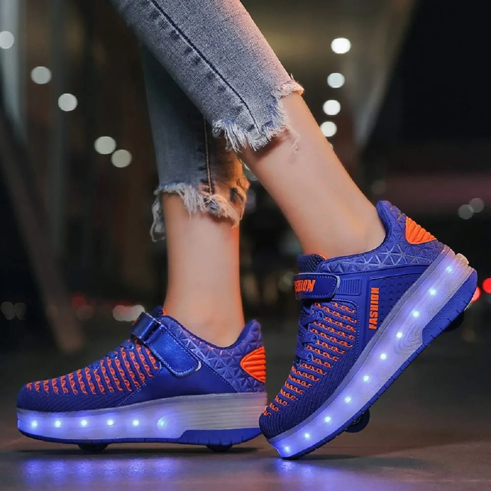 Ylllu Kids LED Roller Skate Shoes with Single Wheel Light up Roller Shoes Gift for Girls Boys Children