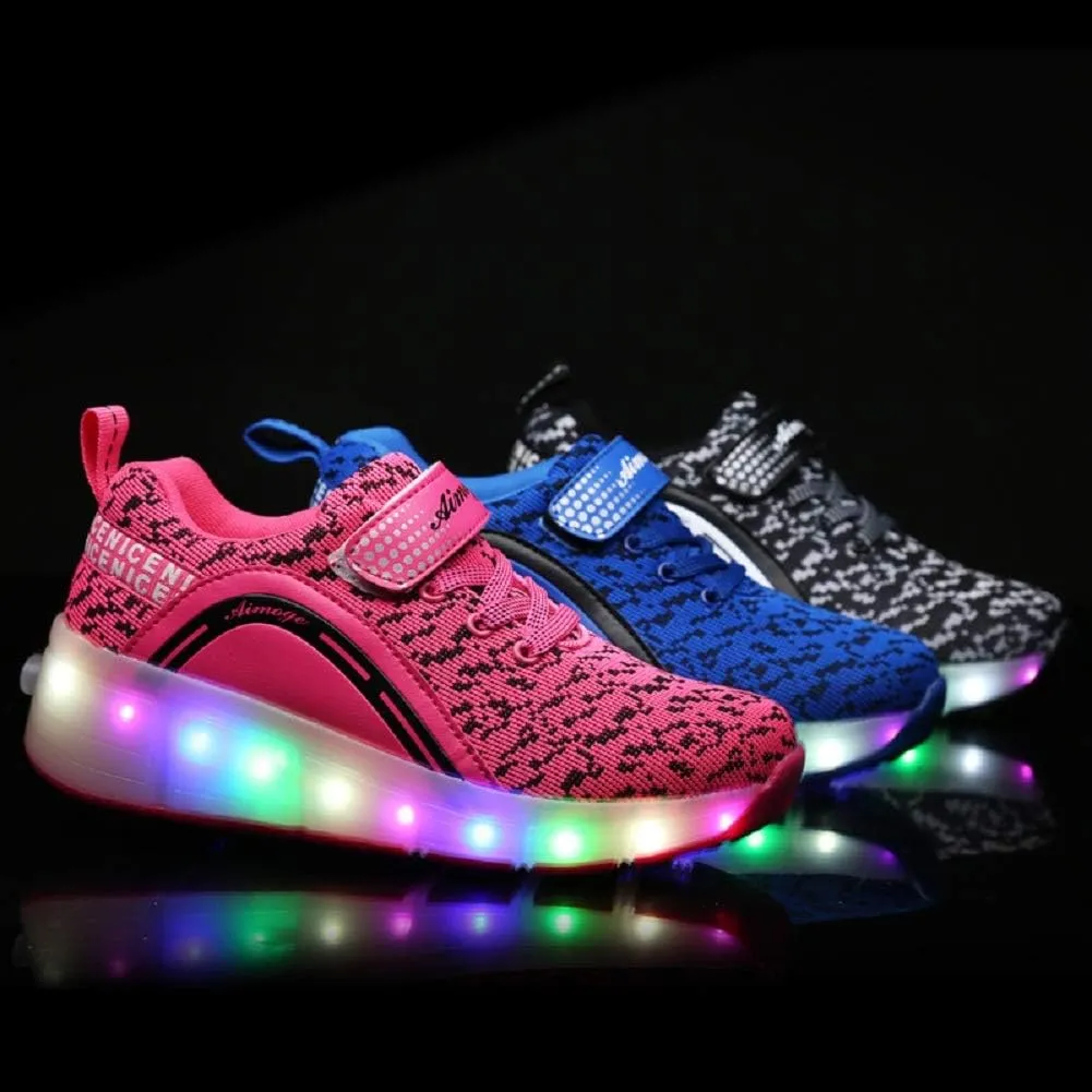 Ylllu Kids LED Roller Skate Shoes with Single Wheel Light up Roller Shoes Gift for Girls Boys Children