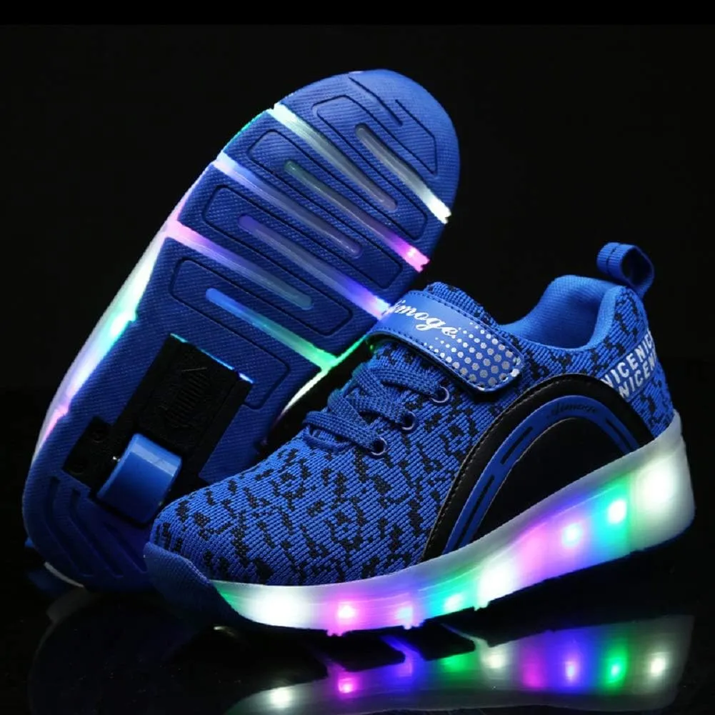 Ylllu Kids LED Roller Skate Shoes with Single Wheel Light up Roller Shoes Gift for Girls Boys Children