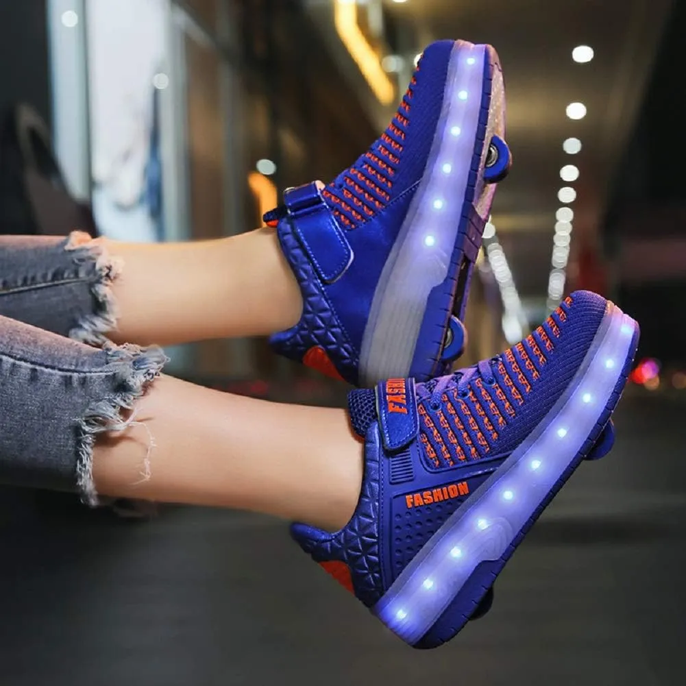 Ylllu Kids LED Roller Skate Shoes with Single Wheel Light up Roller Shoes Gift for Girls Boys Children