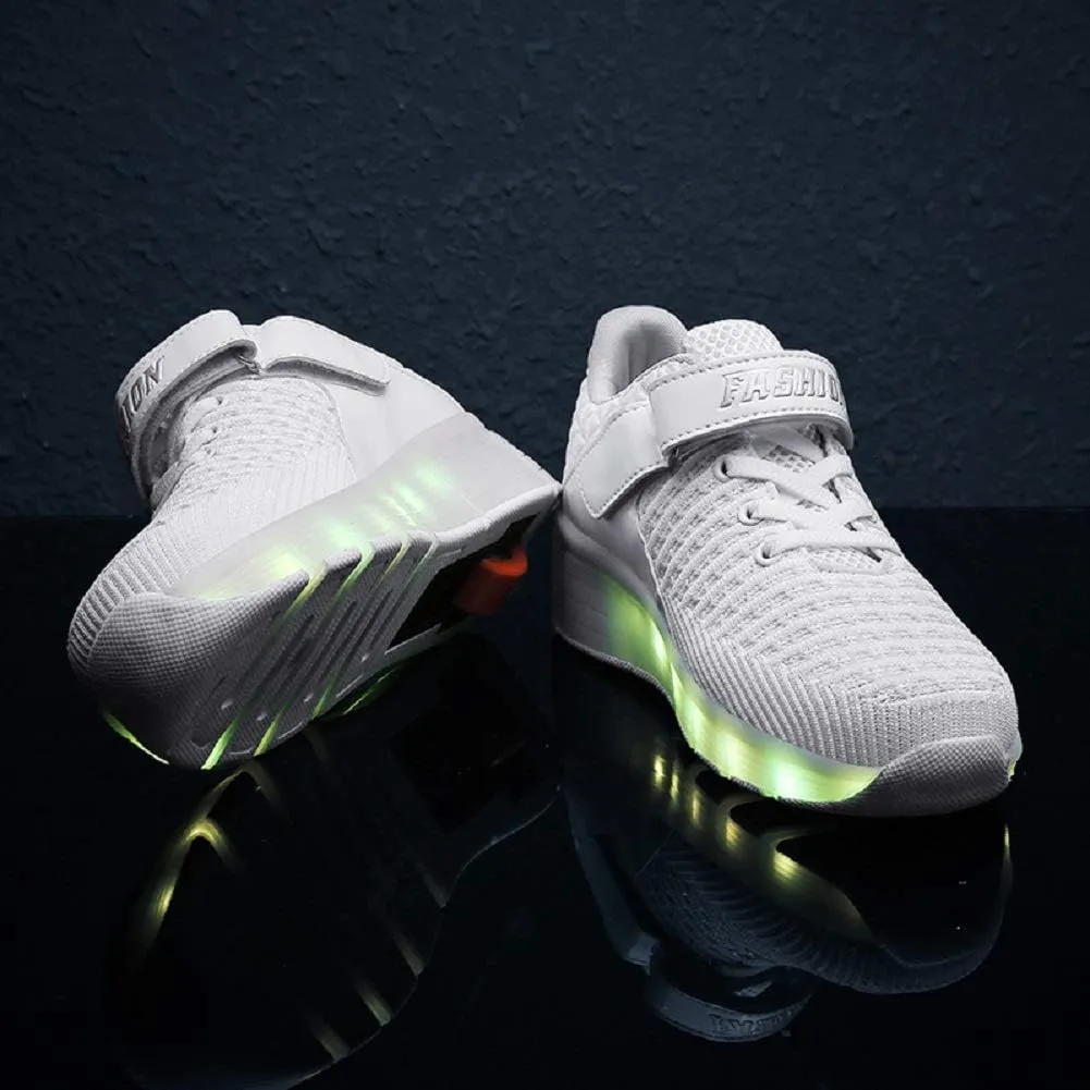 Ylllu Kids LED Roller Skate Shoes with Single Wheel Light up Roller Shoes Gift for Girls Boys Children
