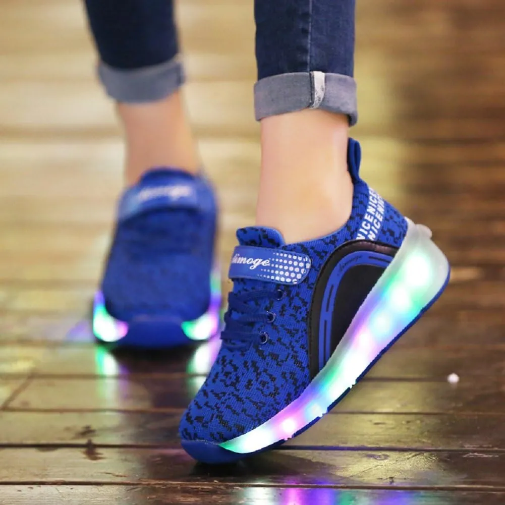 Ylllu Kids LED Roller Skate Shoes with Single Wheel Light up Roller Shoes Gift for Girls Boys Children