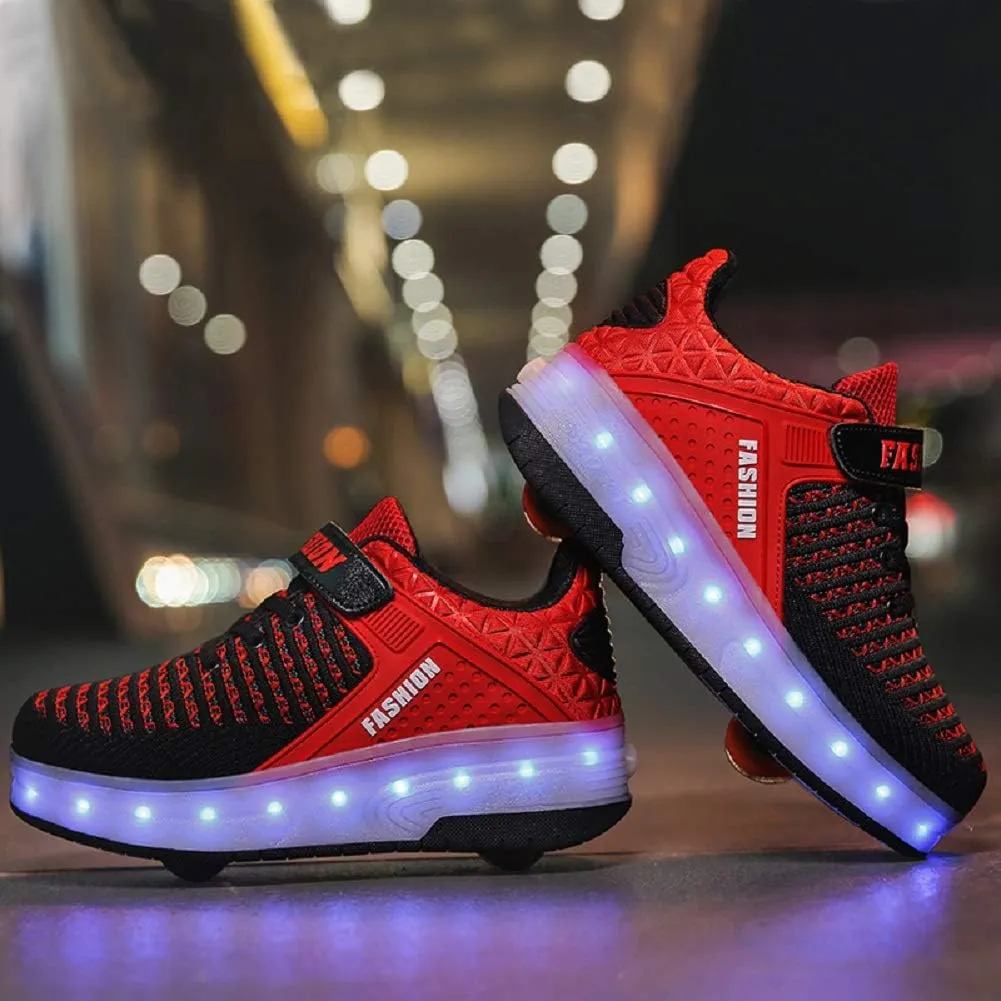 Ylllu Kids LED Roller Skate Shoes with Single Wheel Light up Roller Shoes Gift for Girls Boys Children
