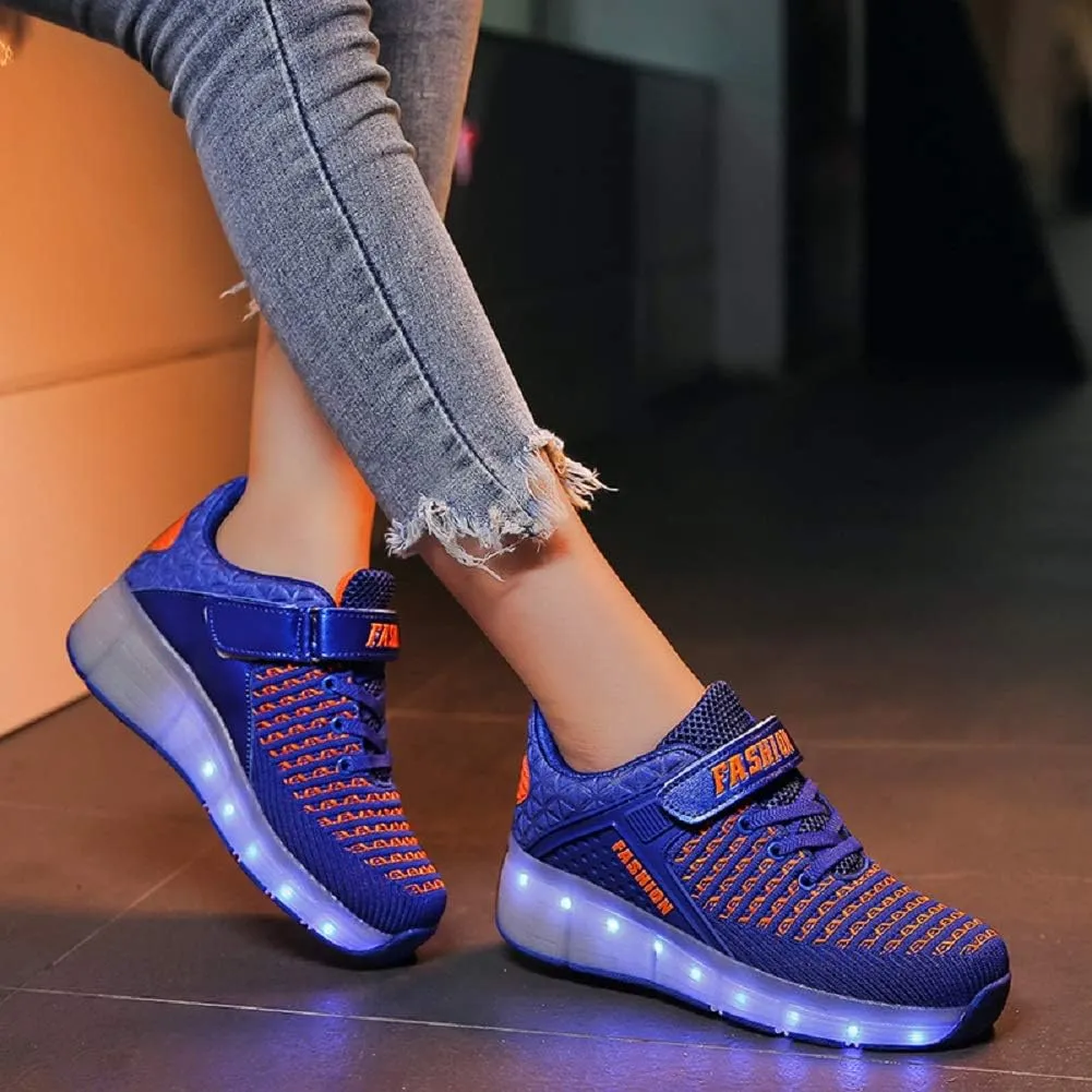 Ylllu Kids LED Roller Skate Shoes with Single Wheel Light up Roller Shoes Gift for Girls Boys Children