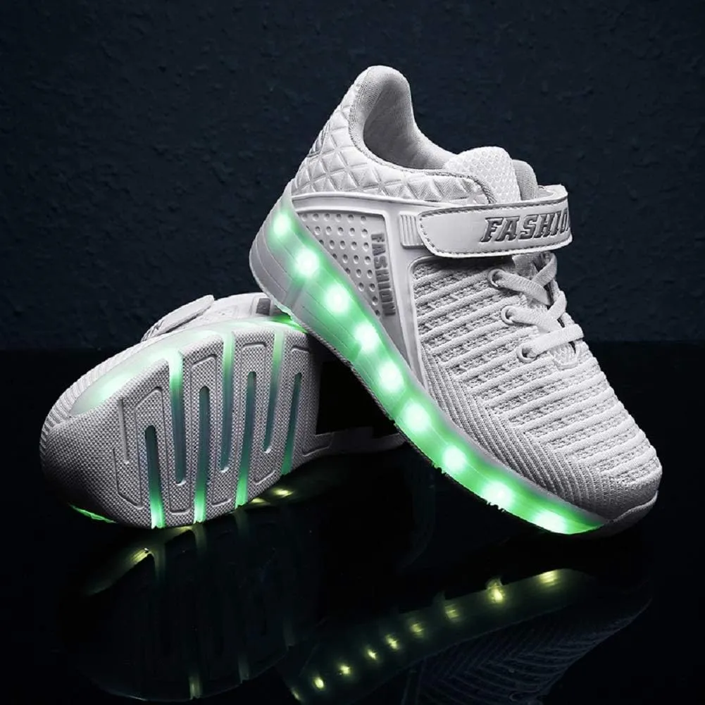 Ylllu Kids LED Roller Skate Shoes with Single Wheel Light up Roller Shoes Gift for Girls Boys Children