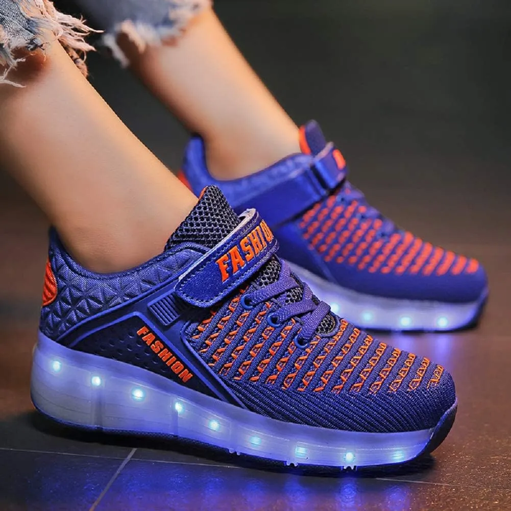 Ylllu Kids LED Roller Skate Shoes with Single Wheel Light up Roller Shoes Gift for Girls Boys Children