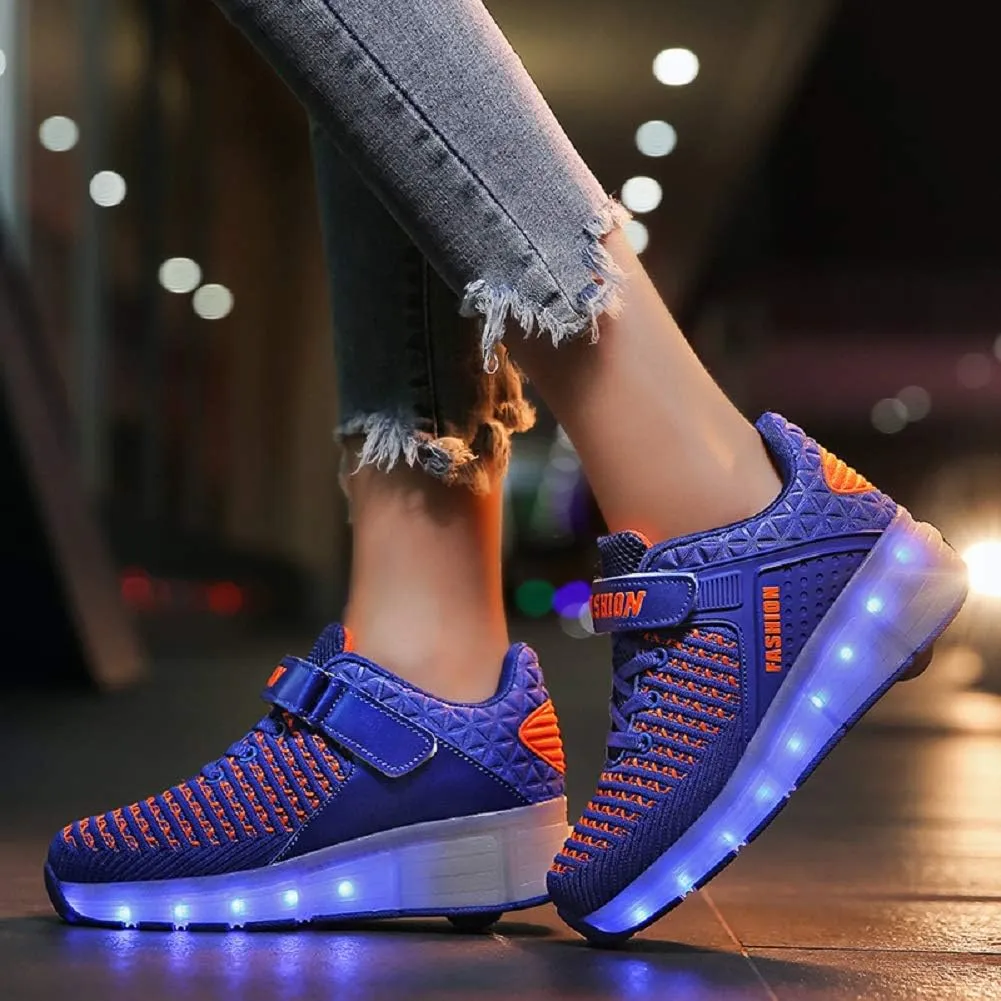 Ylllu Kids LED Roller Skate Shoes with Single Wheel Light up Roller Shoes Gift for Girls Boys Children