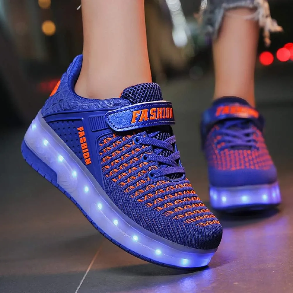 Ylllu Kids LED Roller Skate Shoes with Single Wheel Light up Roller Shoes Gift for Girls Boys Children