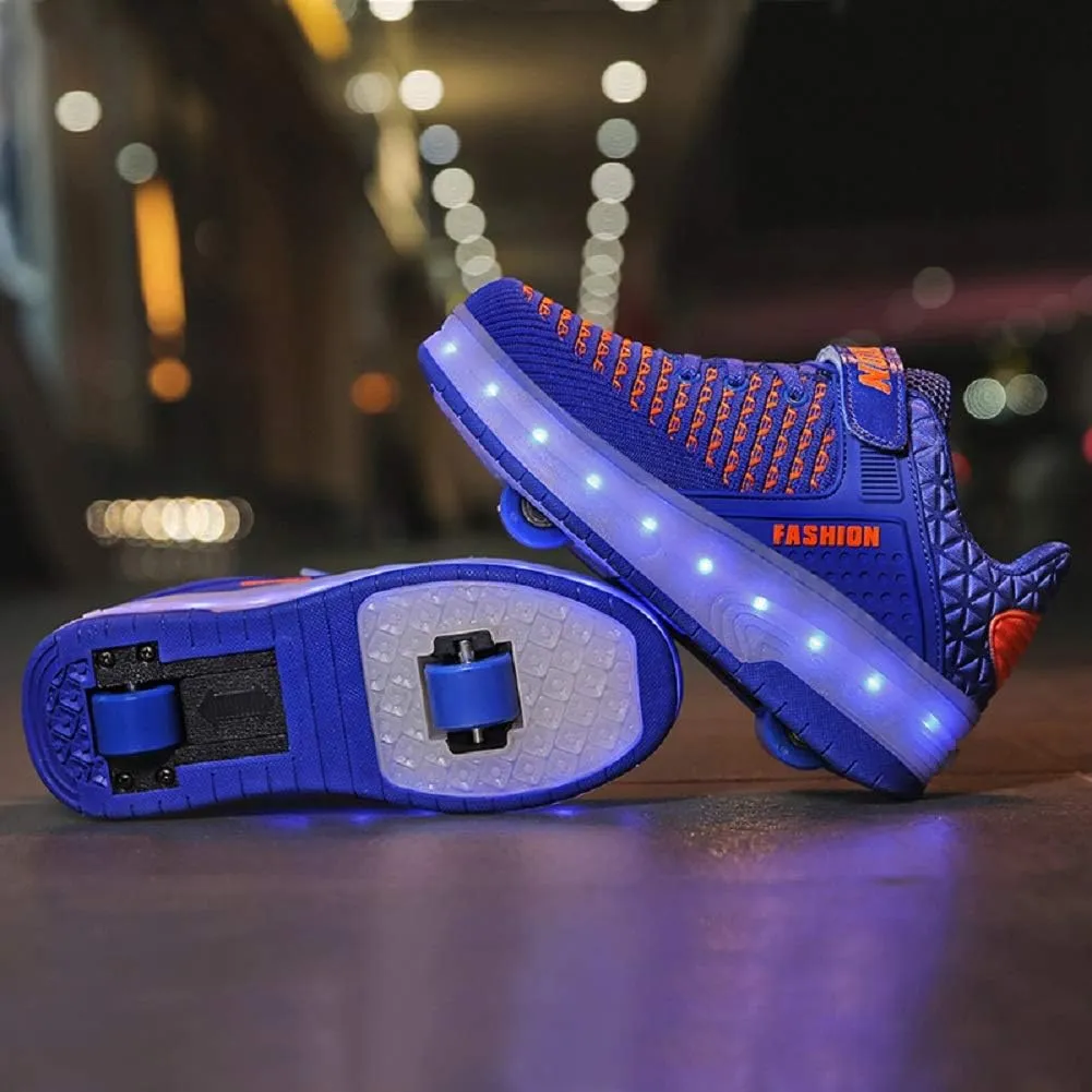 Ylllu Kids LED Roller Skate Shoes with Single Wheel Light up Roller Shoes Gift for Girls Boys Children