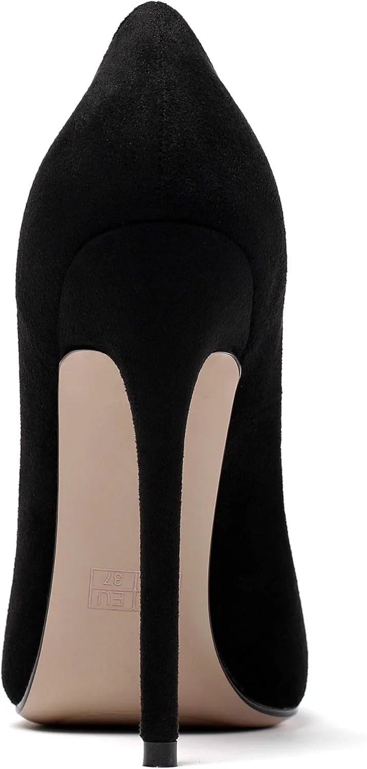 YODEKS Women's Stiletto High Heel Pumps Classic Pointed Toe Shoes Slip On Dress Shoes
