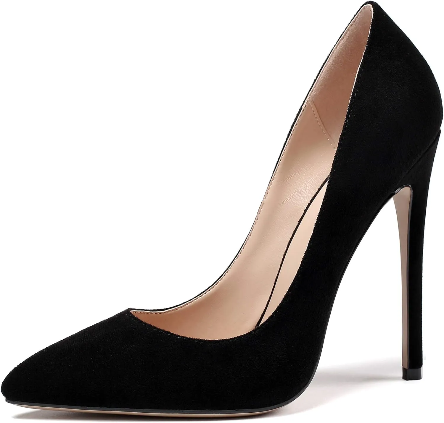 YODEKS Women's Stiletto High Heel Pumps Classic Pointed Toe Shoes Slip On Dress Shoes