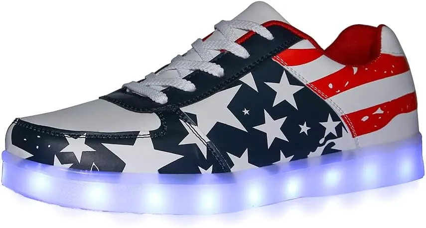 YuanRoad Unisex LED Light Up Shoes with USB Charging Glowing Luminous LED Sneakers