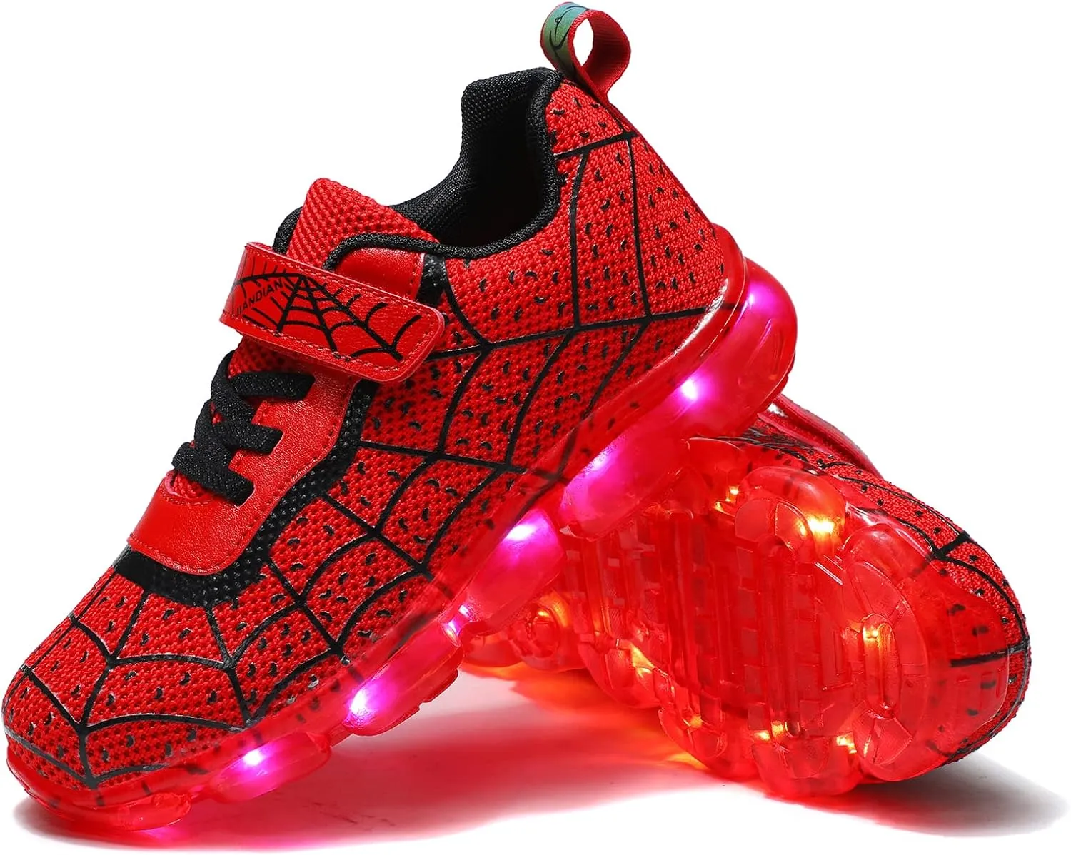 YUNICUS Kids Light Up Shoes Led Flash Sneakers with Spider Upper USB Charge for Boys Girls Toddles Best Gift for Birthday Thanksgiving Christmas Day