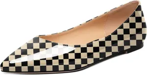 Zamikoo Flats Shoes Women, Pointed Toe Slip On Loafer Flats Shoes Pumps for Office Casual Dressy Comfortable