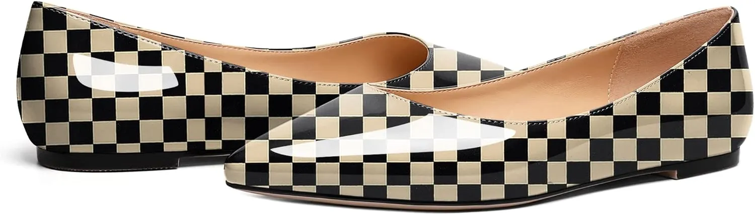Zamikoo Flats Shoes Women, Pointed Toe Slip On Loafer Flats Shoes Pumps for Office Casual Dressy Comfortable