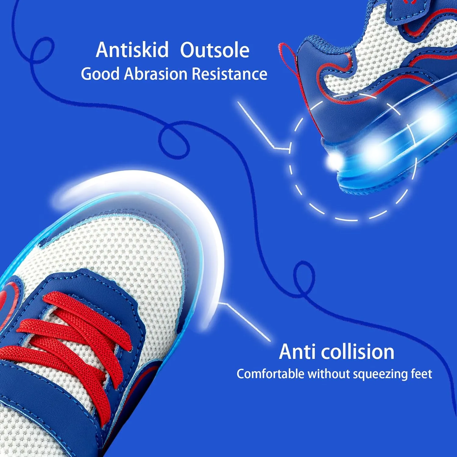 ZKA Light Up Shoes for Boys AMD Girls Toddler Size 5 to Little Kid Size 13 Walking Running Tennis Casual Fashion Sport