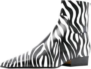 Zszszsu Women's Square Toe Heeled Ankle Boots Comfy Chunky Low Heel Booties Side Zipper Fashion Dress Party Daily Outfit Shoes Size 4-16 US